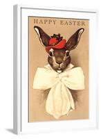 Easter Bunny with Hat and Big Bow-null-Framed Art Print