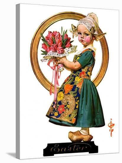 "Easter Dutch Girl,"April 3, 1926-Joseph Christian Leyendecker-Stretched Canvas