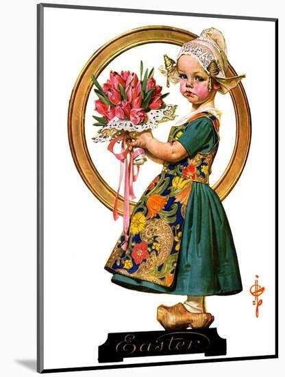 "Easter Dutch Girl,"April 3, 1926-Joseph Christian Leyendecker-Mounted Giclee Print