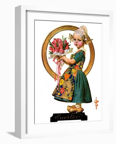 "Easter Dutch Girl,"April 3, 1926-Joseph Christian Leyendecker-Framed Giclee Print