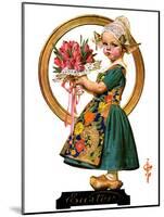 "Easter Dutch Girl,"April 3, 1926-Joseph Christian Leyendecker-Mounted Giclee Print