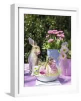 Easter Egg and Easter Bunny on Garden Table-C. Nidhoff-Lang-Framed Photographic Print