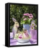Easter Egg and Easter Bunny on Garden Table-C. Nidhoff-Lang-Framed Stretched Canvas