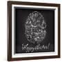 Easter Egg Drawn by Hand-Baksiabat-Framed Art Print