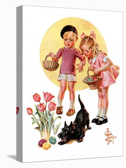 "Easter Egg Hunt,"April 15, 1933-Joseph Christian Leyendecker-Stretched Canvas