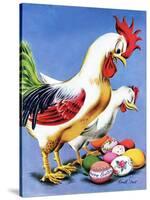 "Easter Eggs and Chickens," April 24, 1943-Ken Stuart-Stretched Canvas