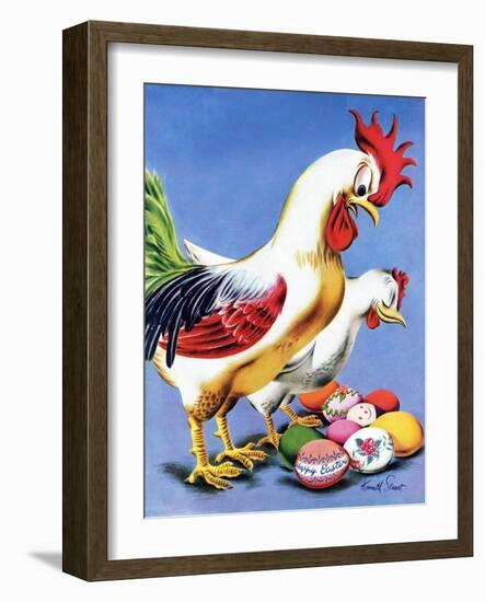 "Easter Eggs and Chickens," April 24, 1943-Ken Stuart-Framed Giclee Print