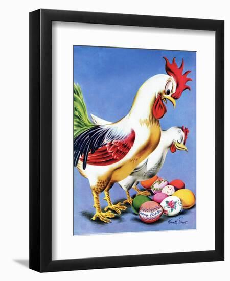 "Easter Eggs and Chickens," April 24, 1943-Ken Stuart-Framed Premium Giclee Print