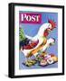 "Easter Eggs and Chickens," Saturday Evening Post Cover, April 24, 1943-Ken Stuart-Framed Giclee Print