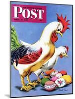 "Easter Eggs and Chickens," Saturday Evening Post Cover, April 24, 1943-Ken Stuart-Mounted Giclee Print