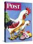 "Easter Eggs and Chickens," Saturday Evening Post Cover, April 24, 1943-Ken Stuart-Stretched Canvas