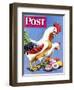 "Easter Eggs and Chickens," Saturday Evening Post Cover, April 24, 1943-Ken Stuart-Framed Giclee Print