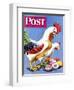 "Easter Eggs and Chickens," Saturday Evening Post Cover, April 24, 1943-Ken Stuart-Framed Giclee Print