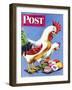 "Easter Eggs and Chickens," Saturday Evening Post Cover, April 24, 1943-Ken Stuart-Framed Premium Giclee Print