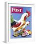 "Easter Eggs and Chickens," Saturday Evening Post Cover, April 24, 1943-Ken Stuart-Framed Premium Giclee Print