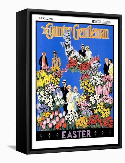 "Easter Flowers," Country Gentleman Cover, April 1, 1932-Kraske-Framed Stretched Canvas