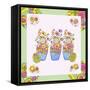 Easter Garden Bunny Cleaned With Border-Lisa Katharina-Framed Stretched Canvas