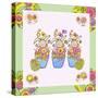 Easter Garden Bunny Cleaned With Border-Lisa Katharina-Stretched Canvas