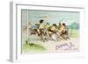 Easter Greeting Card of Chicks Riding Rabbits-Mark Rykoff-Framed Giclee Print