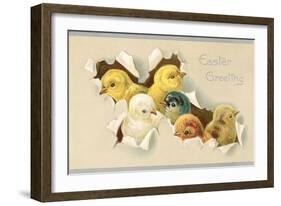 Easter Greeting, Chicks-null-Framed Art Print