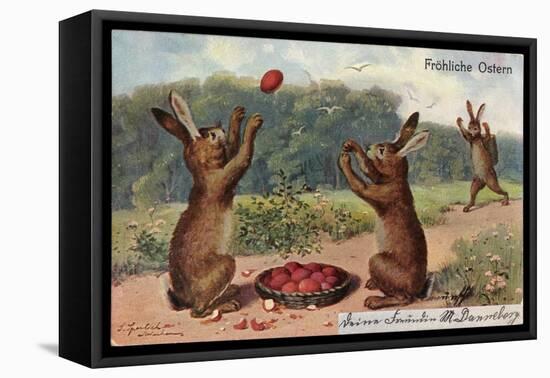 Easter Greetings Card, 1903-null-Framed Stretched Canvas