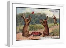 Easter Greetings Card, 1903-null-Framed Giclee Print