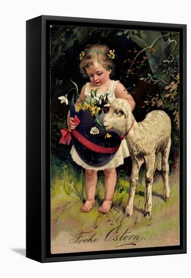 Easter Greetings Card-null-Framed Stretched Canvas