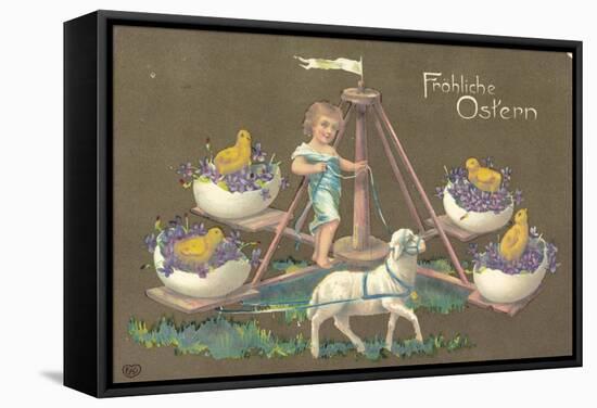 Easter Greetings Card-null-Framed Stretched Canvas