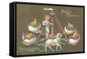 Easter Greetings Card-null-Framed Stretched Canvas