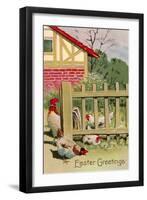 Easter Greetings, Chickens-null-Framed Art Print