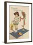 Easter Greetings - Girl with Yellow Hat and Chick-Lantern Press-Framed Art Print