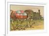 Easter Greetings, Locomotive with Eggs-null-Framed Premium Giclee Print