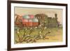 Easter Greetings, Locomotive with Eggs-null-Framed Premium Giclee Print