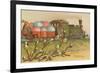 Easter Greetings, Locomotive with Eggs-null-Framed Premium Giclee Print