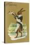 Easter Greetings, Rabbit Waiter-null-Stretched Canvas