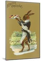 Easter Greetings, Rabbit Waiter-null-Mounted Art Print