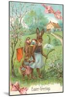 Easter Greetings, Spectacled Rabbit in Dress-null-Mounted Art Print