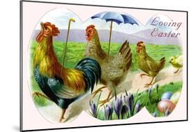 Easter Hens-null-Mounted Art Print