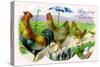 Easter Hens-null-Stretched Canvas