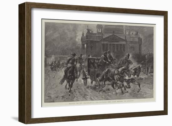 Easter in St Petersburg, His Majesty the Czar Drives to Church-null-Framed Giclee Print