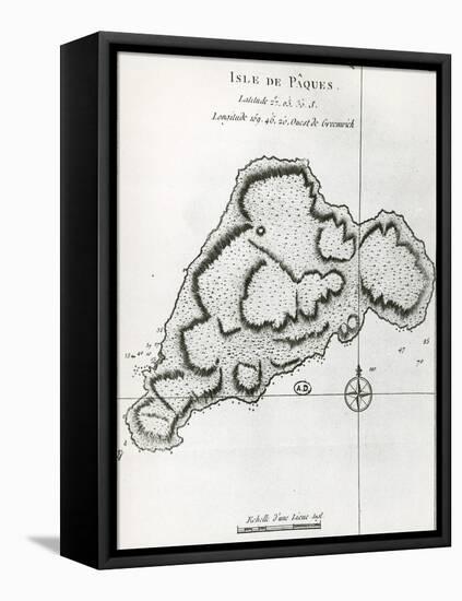 Easter Island, from Travel Atlas by James Cook, 1774-null-Framed Stretched Canvas