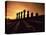 Easter Island Landscape with Giant Moai Stone Statues at Sunset, Oceania-George Chan-Stretched Canvas