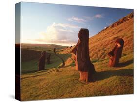 Easter Island Statues-David Nunuk-Stretched Canvas