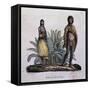 Easter Islanders, Engraving from Picturesque Voyage around World-Louis Choris-Framed Stretched Canvas