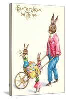 Easter Joys be Thine, Rabbit and Wheelbarrow-null-Stretched Canvas