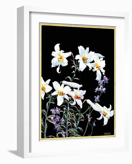 "Easter Lilies,"April 1, 1933-Nelson Grofe-Framed Giclee Print