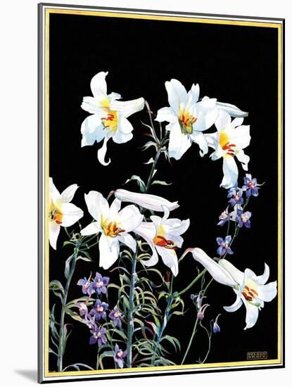 "Easter Lilies,"April 1, 1933-Nelson Grofe-Mounted Giclee Print
