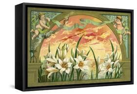 Easter Lilies at Sunrise-null-Framed Stretched Canvas