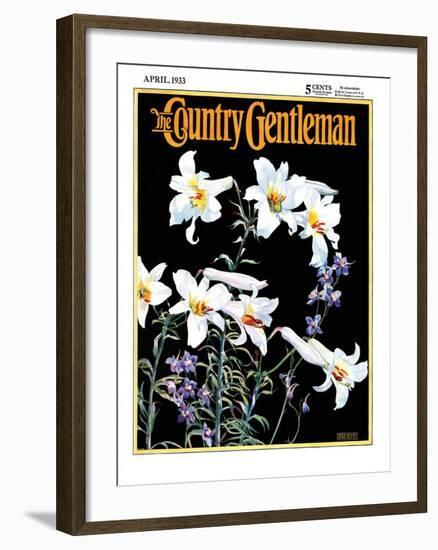 "Easter Lilies," Country Gentleman Cover, April 1, 1933-Nelson Grofe-Framed Giclee Print