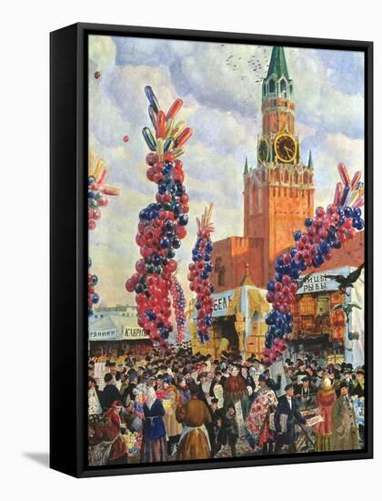 Easter Market at the Moscow Kremlin, 1917-B. M. Kustodiev-Framed Stretched Canvas